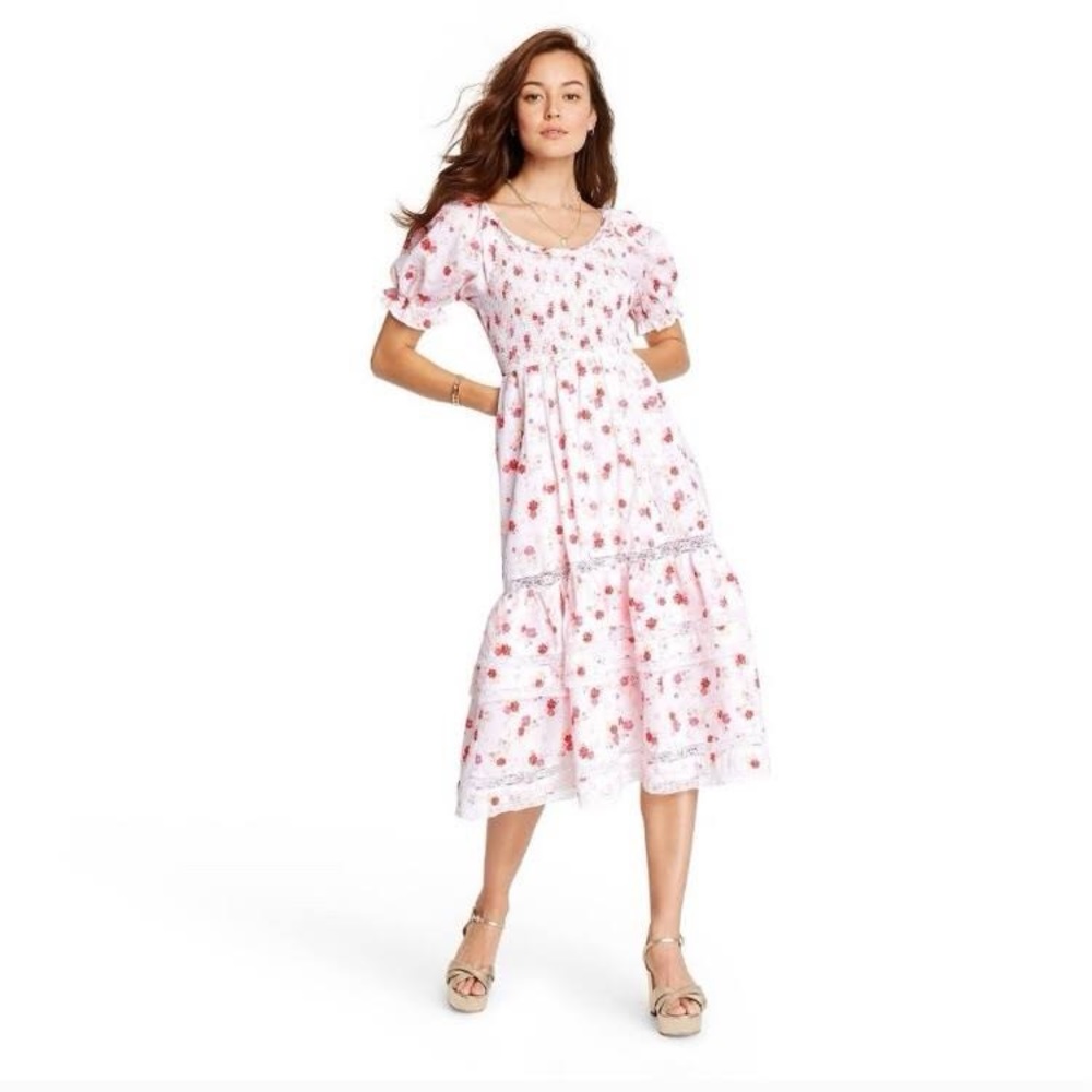loveshack fancy x target cotton floral ruffle dress XL